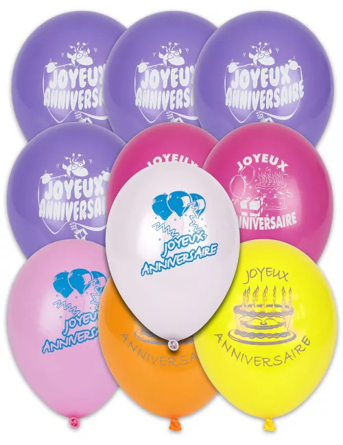 Photo du produit 10 Ballons Joyeux anniversaire
