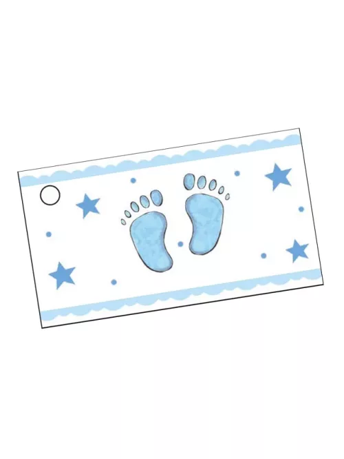 Photo du produit 10 Étiquettes en papier pieds bleus 9 x 2,5 cm