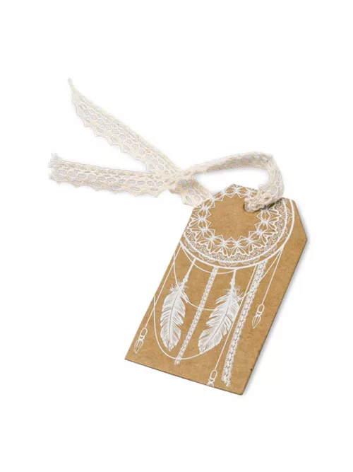 Photo du produit 10 Etiquettes plumes Kraft Boho