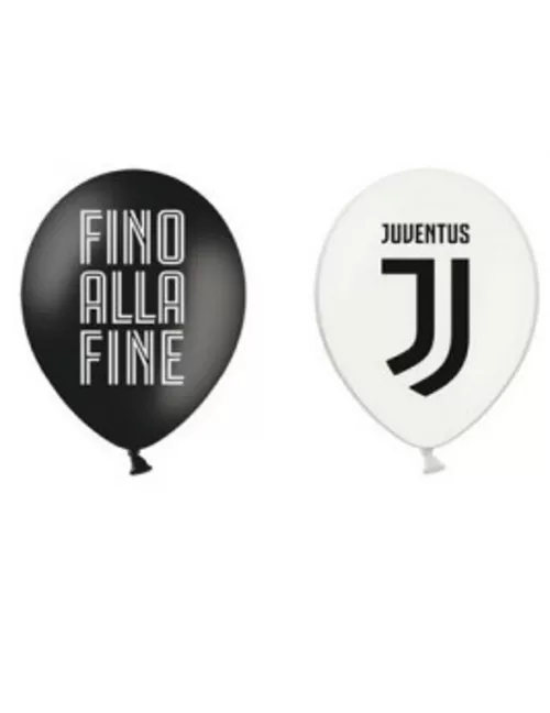 Photo du produit 12 Ballons en latex Juventus noirs et blancs 30 cm