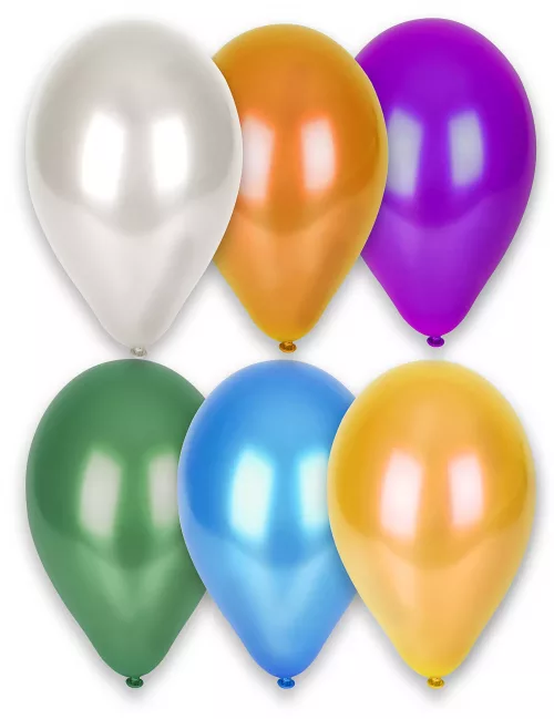 Photo du produit 12 Ballons métallisés différentes couleurs 28 cm
