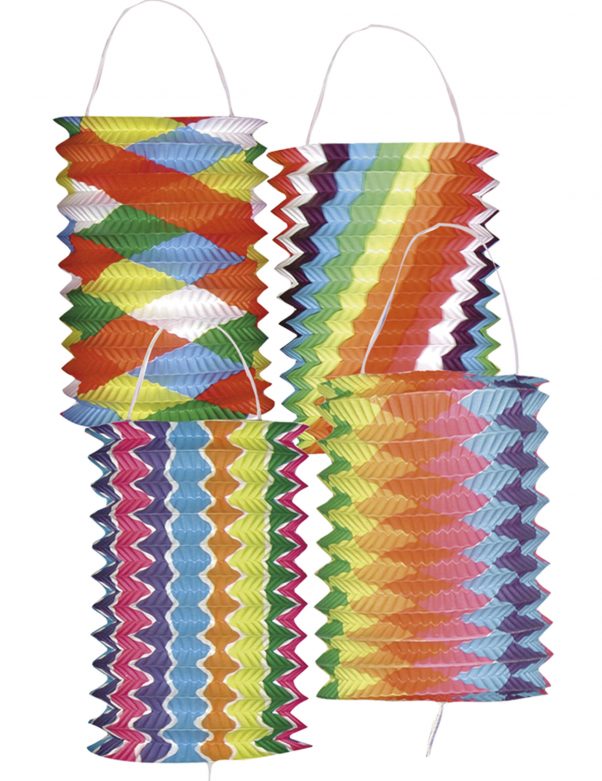 Photo du produit 12 Lampions multicolores bariolés 13 cm