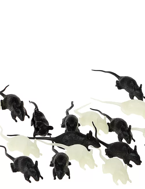 Photo du produit 12 Rats phosphorescents 4 cm Halloween