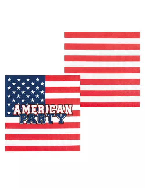 Photo du produit 12 Serviettes en papier American party 33 x 33 cm