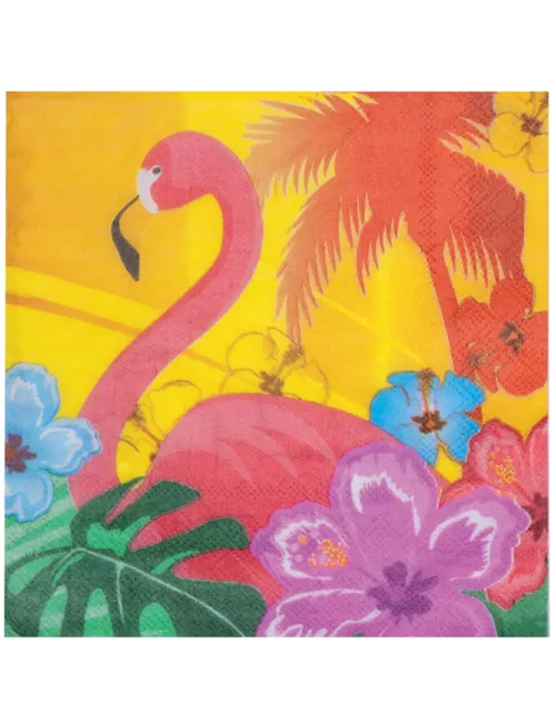 Photo du produit 12 Serviettes en papier Flamant Rose 33 x 33 cm