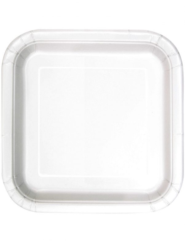 Photo du produit 14 Assiettes carrées en carton blanc 23 cm