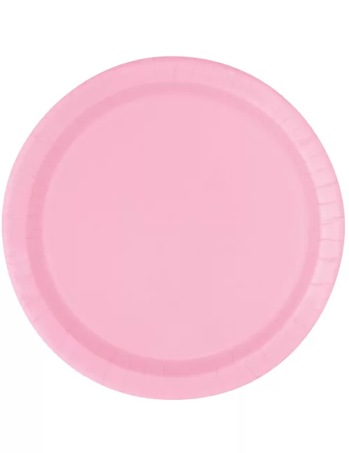 Photo du produit 16 Assiettes rose clair en carton 23 cm