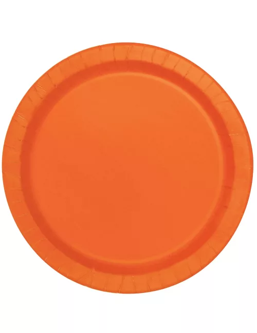 Photo du produit 16 Grandes assiettes orange en carton 22 cm