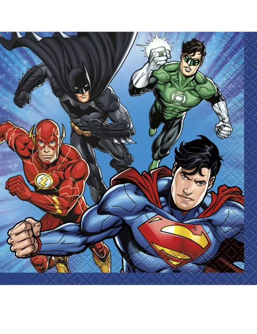 Photo du produit 16 Petites serviettes en papier Justice League 25 x 25 cm