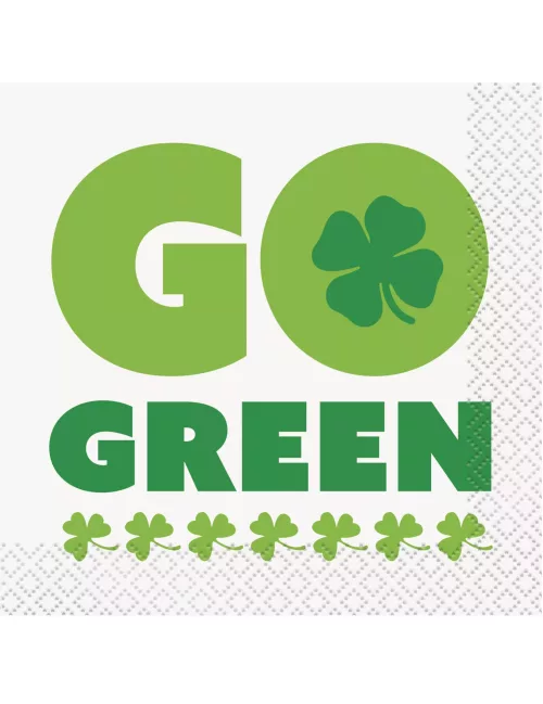 Photo du produit 16 Petites serviettes Go Green St Patrick 25 x 25 cm