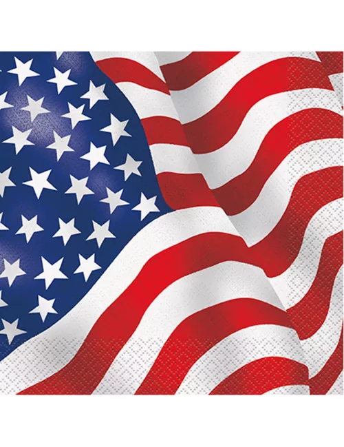 Photo du produit 16 Serviettes en papier drapeau USA