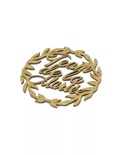 Photo du produit 2 Couronnes en bois Team de la mariée paillettes or 7 cm