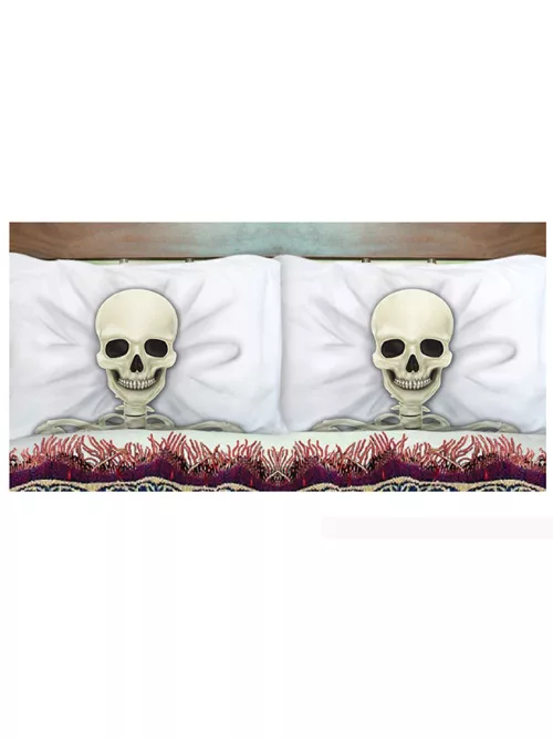 Photo du produit 2 Taies d'oreiller squelette 53 x 81 cm Halloween