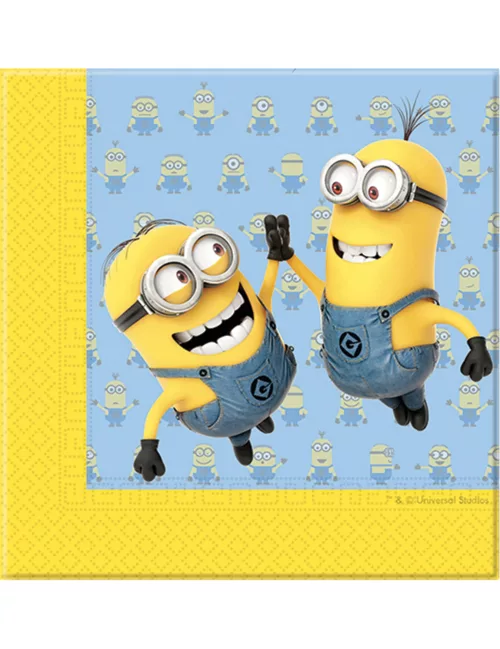 Photo du produit 20 Serviettes en papier lovely Minions 33 x 33 cm