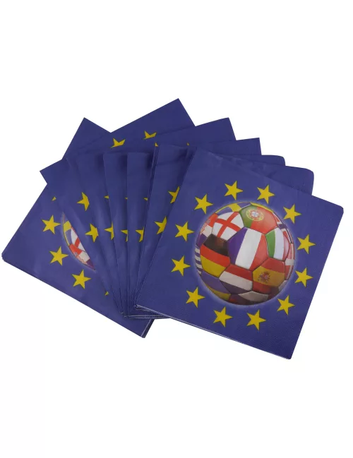 Photo du produit 20 Serviettes en papier Foot multi-nations 33 x 33 cm