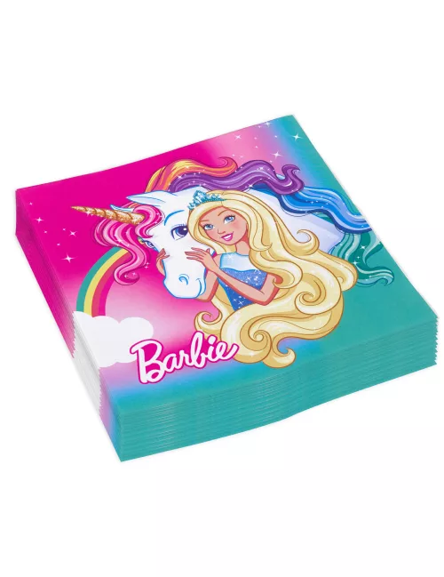 Photo du produit 20 Serviettes en papier Barbie Dreamtopia 33 x 33 cm