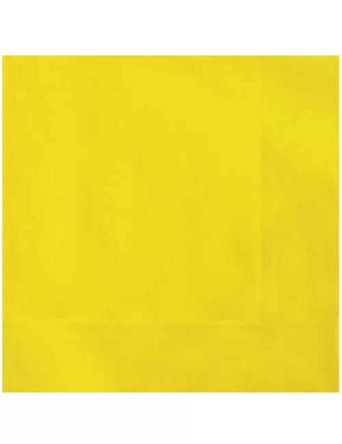 Photo du produit 20 Serviettes en papier Jaune uni 33 x 33 cm