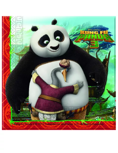 Photo du produit 20 Serviettes en papier Kung Fu Panda 3 33 x 33 cm