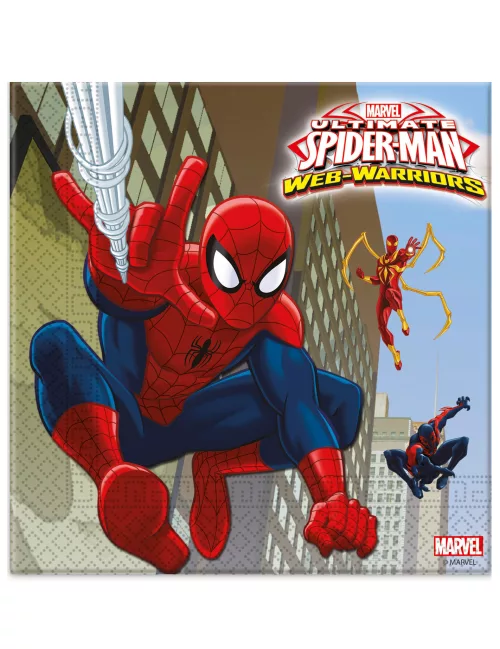 Photo du produit 20 Serviettes en papier Spiderman 33 x 33 cm