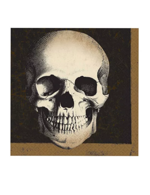 Photo du produit 20 Serviettes en papier tête de mort Halloween 33 x 33 cm