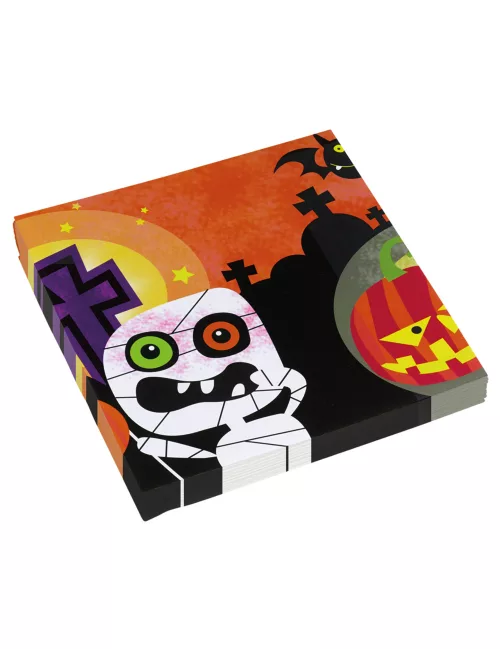 Photo du produit 20 Serviettes en papier petits monstres Halloween