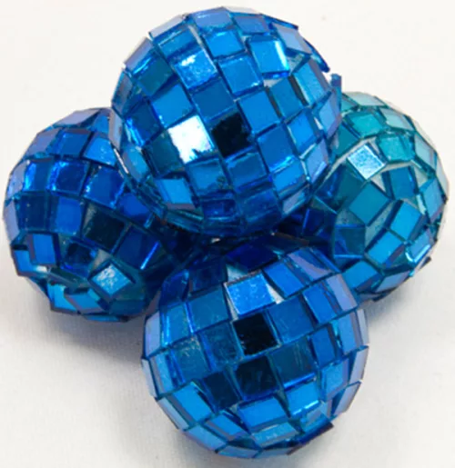 Photo du produit 4 Mini boules à facettes turquoises 3,5 cm