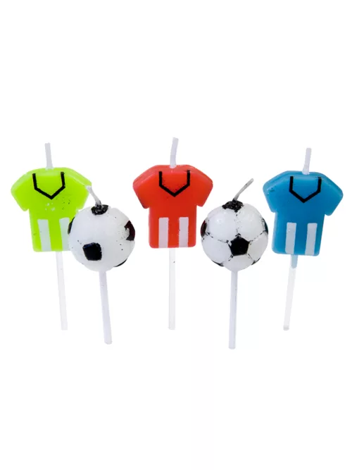 Photo du produit 5 Bougies anniversaire foot 7 cm