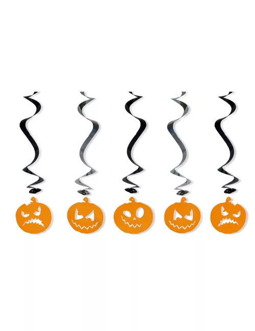 Photo du produit 5 Décorations à suspendre spirales Citrouilles Halloween 60 cm