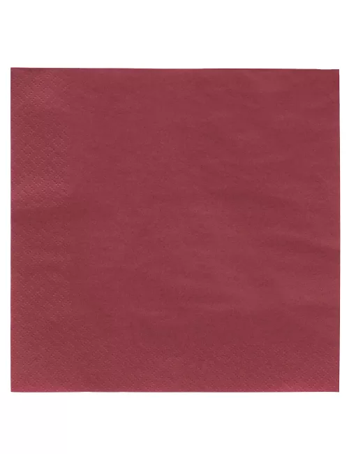 Photo du produit 50 Serviettes bordeaux 38 x 38 cm