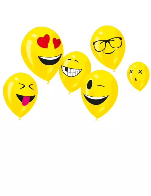 Photo du produit 6 Ballons latex Imoji 24 cm