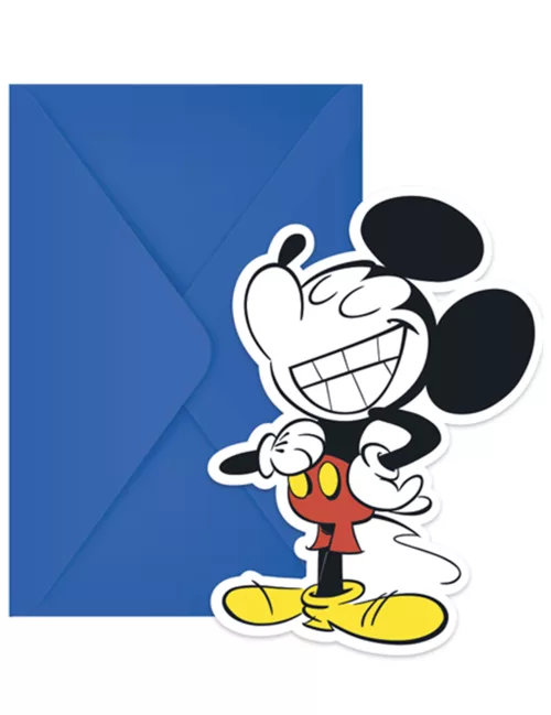Photo du produit 6 Cartes d'invitation et enveloppes Mickey rétro