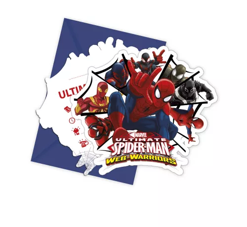 Photo du produit 6 Cartes d'invitation avec enveloppes Spiderman