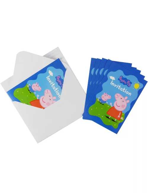Photo du produit 6 Cartes d'invitation avec enveloppes Peppa Pig 10 x 15 cm