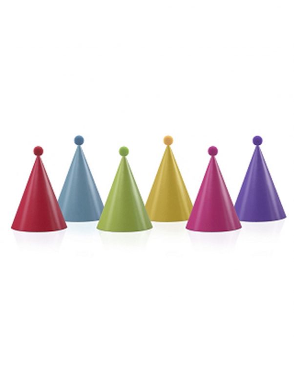 Photo du produit 6 Chapeaux de fête colorés avec pompons