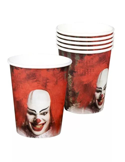 Photo du produit 6 Gobelets en carton Clown terrifiant 25 cl