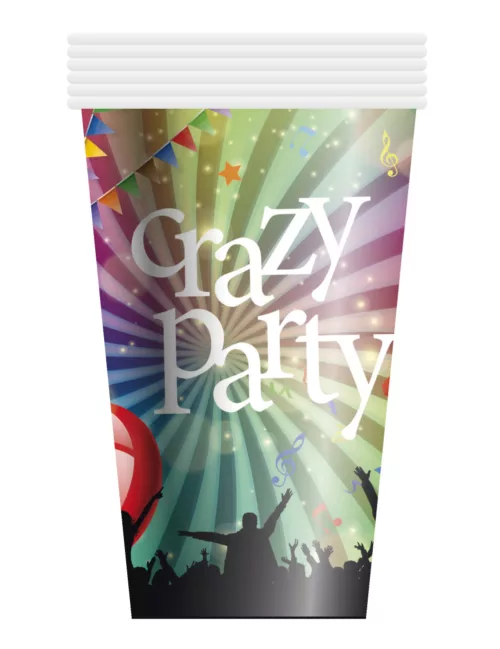 Photo du produit 6 Gobelets en carton Crazy Party 25 cl