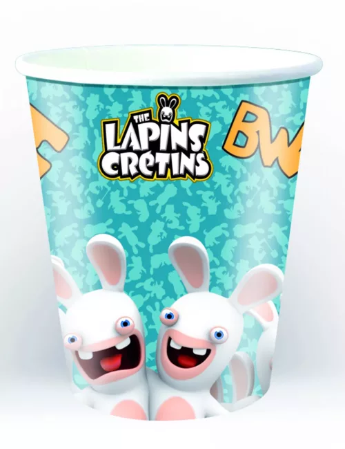 Photo du produit 6 Gobelets en carton Lapins Crétins 25 cl