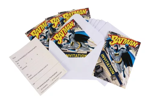 Photo du produit 6 Invitations + enveloppesBatman