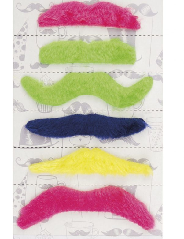 Photo du produit 6 Moustaches adhésives fluos