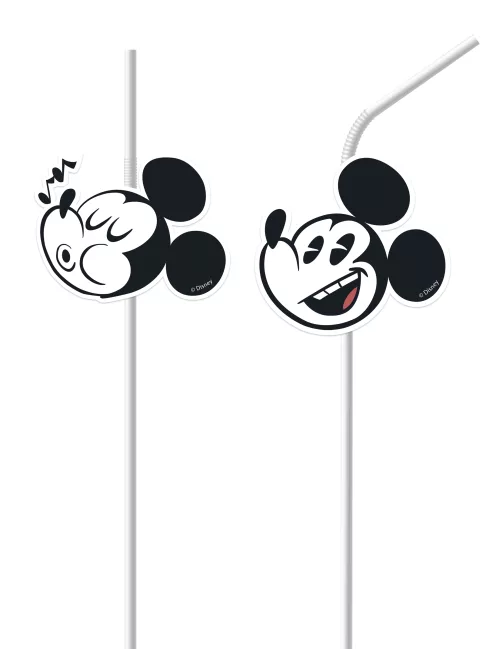 Photo du produit 6 Pailles médaillon Mickey rétro