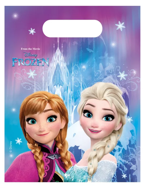 Photo du produit 6 sacs cadeaux La Reine des Neiges Flocons 16 x 23 cm