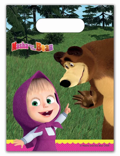 Photo du produit 6 Sacs cadeaux Masha et Michka 16.5 x 23 cm