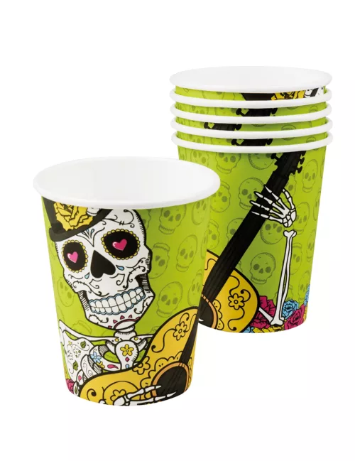 Photo du produit 6 Gobelets en carton Dia de los muertos 250 ml