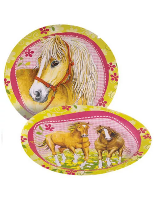 Photo du produit 8 Assiettes en carton Chevaux 23 cm