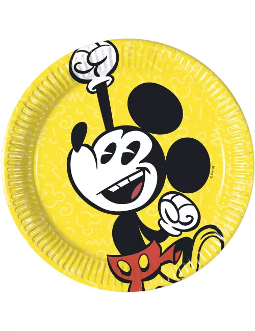 Photo du produit 8 Petites assiettes en carton Mickey rétro 20 cm