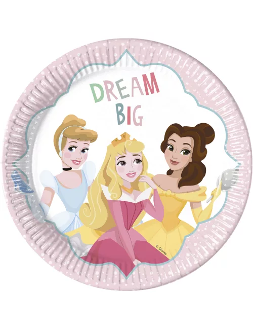 Photo du produit 8 Assiettes en carton Princesses Disney 23 cm