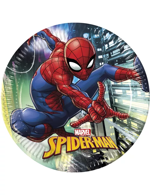 Photo du produit 8 Assiettesen carton Spiderman 23 cm