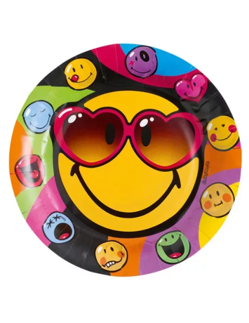 Photo du produit 8 Assiettes en carton Smiley World 23 cm