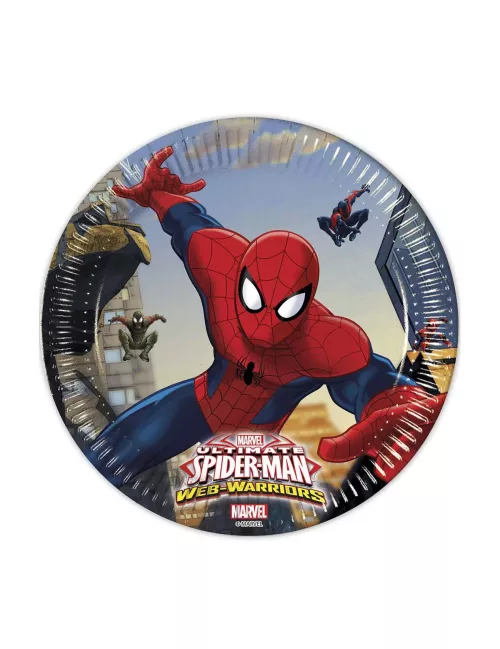 Photo du produit 8 Assiettes en carton Spiderman 20 cm