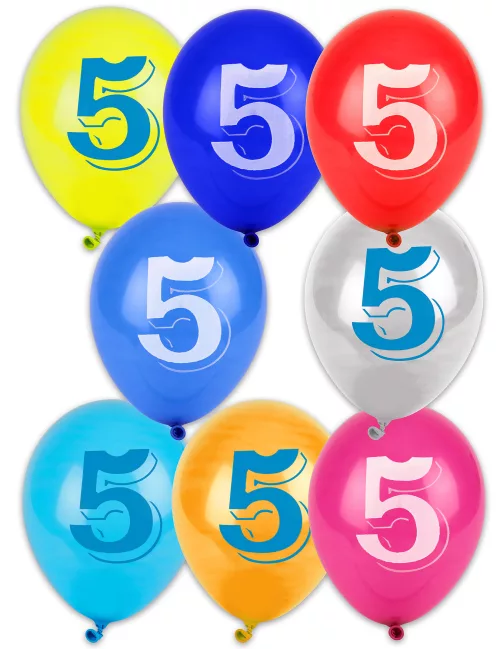 Photo du produit 8 Ballons chiffre 5